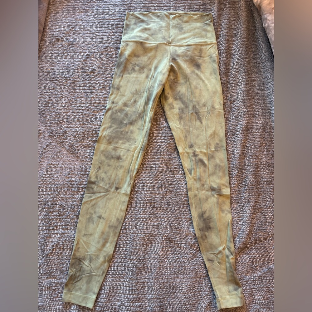 Lululemon Athletica Olive Tie-Dye Leggings